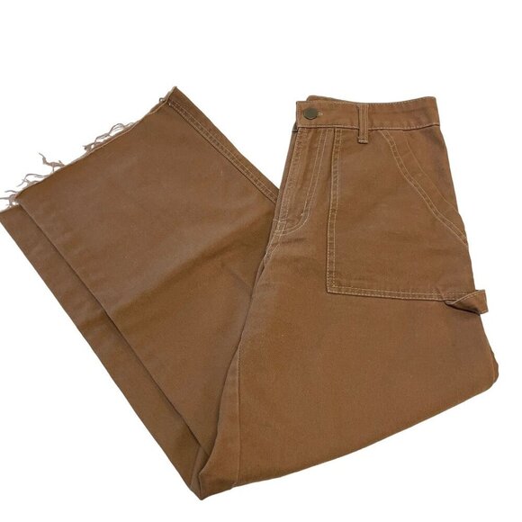 Wild Fable Womens Brown Carpenter Pants Wide Leg Size 2 CUT OFFS - Picture 3 of 6